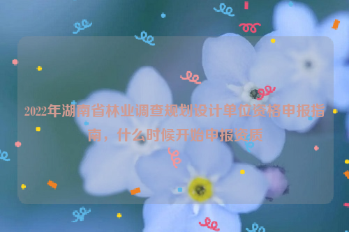 2022年湖南省林業(yè)調(diào)查規(guī)劃設(shè)計(jì)單位資格申報(bào)指南，什么時(shí)候開(kāi)始申報(bào)資質(zhì)