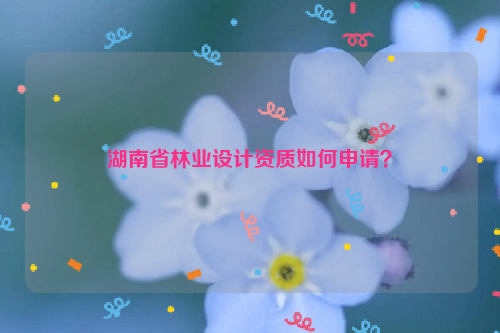 湖南省林業設計資質如何申請？