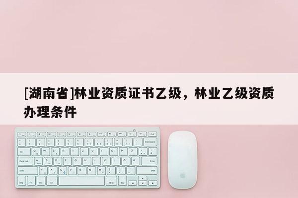[湖南省]林業資質證書乙級，林業乙級資質辦理條件