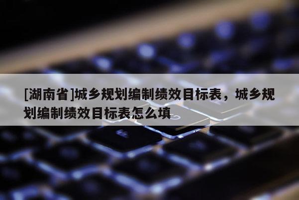 [湖南省]城鄉規劃編制績效目標表，城鄉規劃編制績效目標表怎么填