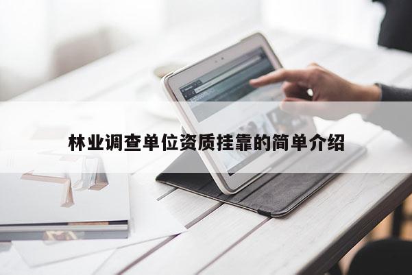 林業調查單位資質掛靠的簡單介紹