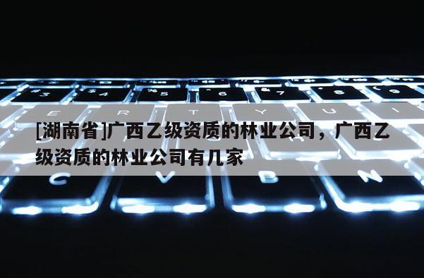 [湖南省]廣西乙級資質的林業公司，廣西乙級資質的林業公司有幾家