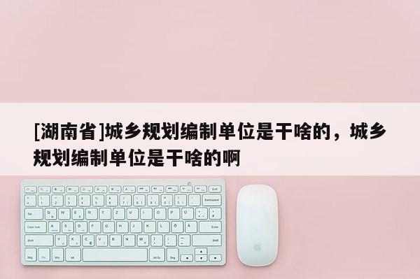 [湖南省]城鄉規劃編制單位是干啥的，城鄉規劃編制單位是干啥的啊