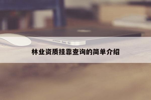 林業資質掛靠查詢的簡單介紹