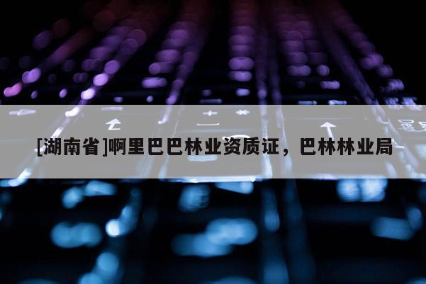 [湖南省]啊里巴巴林業資質證，巴林林業局