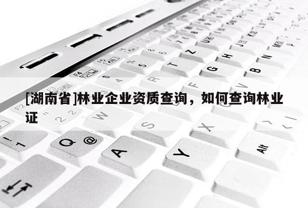 [湖南省]林業企業資質查詢，如何查詢林業證