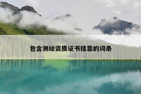 包含測(cè)繪資質(zhì)證書掛靠的詞條