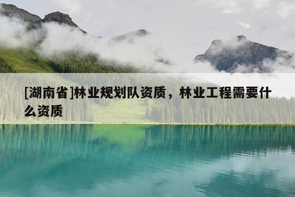 [湖南省]林業(yè)規(guī)劃隊(duì)資質(zhì)，林業(yè)工程需要什么資質(zhì)