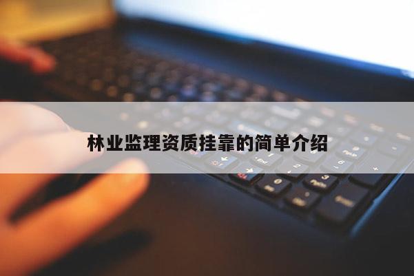 林業監理資質掛靠的簡單介紹