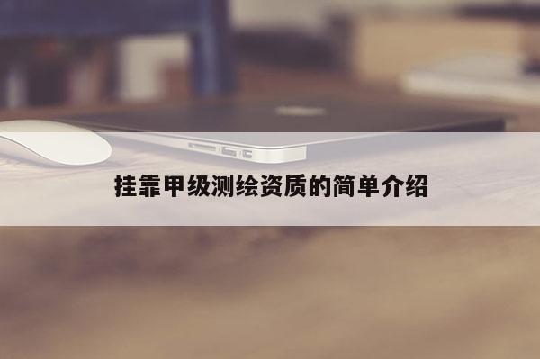 掛靠甲級測繪資質的簡單介紹