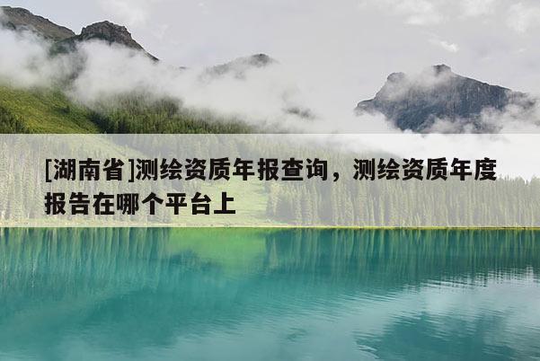 [湖南省]測繪資質年報查詢，測繪資質年度報告在哪個平臺上